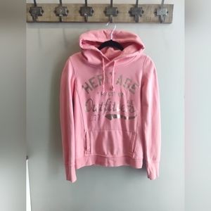 American Eagle Outfitters Classic Cotton Blend Hoodie In Pink Size Medium